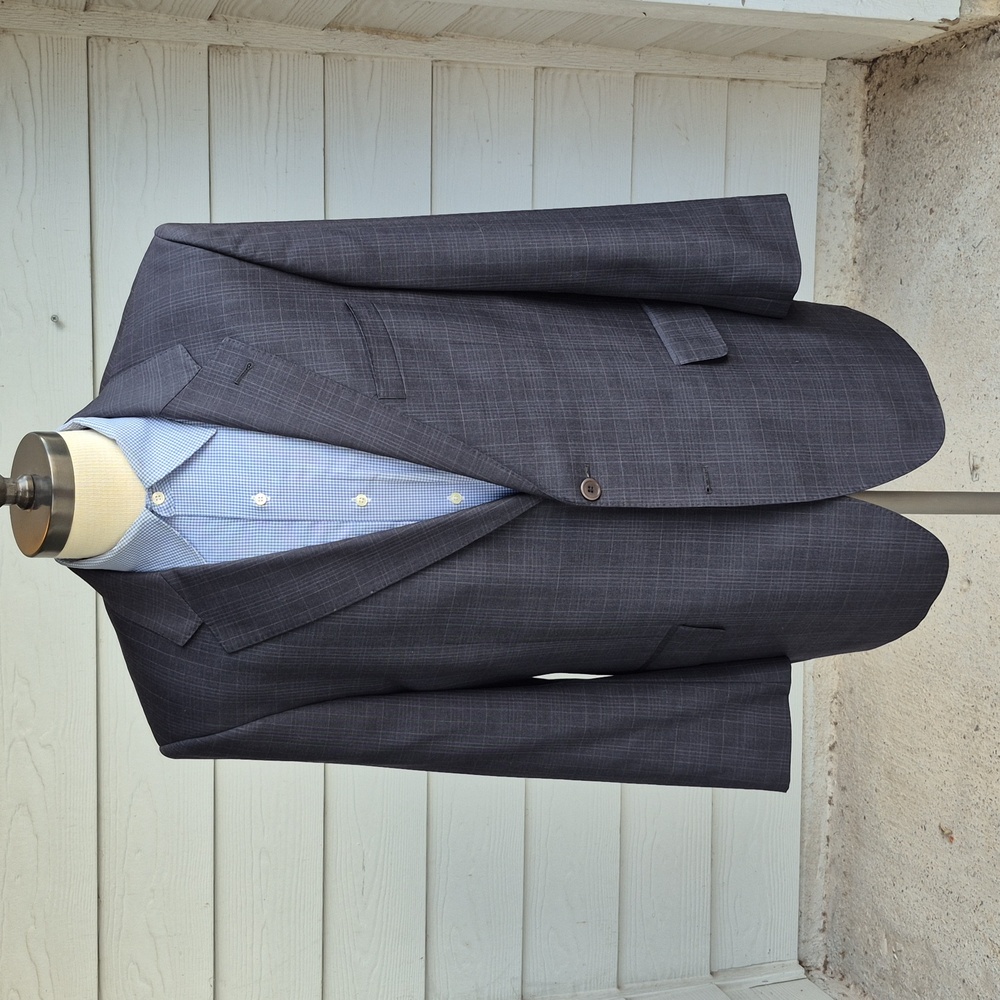JOS A BANK Signature Gold Grey Plaid Wool Sz 42 R Mens Sport Coat Blazer
